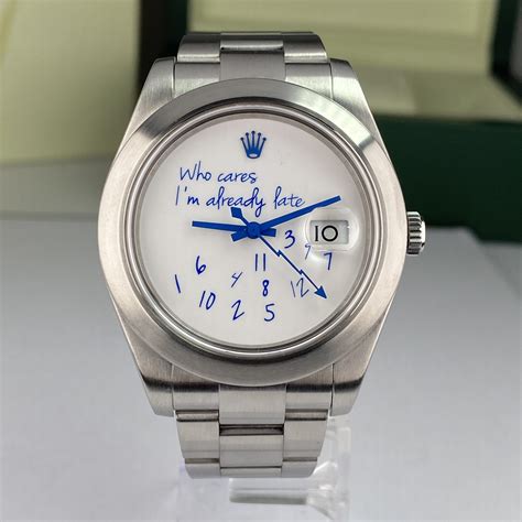 rolex datejust 41 who cares i'm already late|rolex datejust 41 white dial.